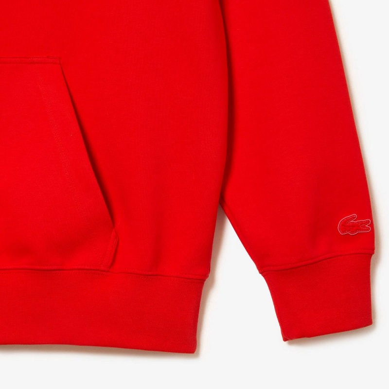 Men's Lacoste Loose Fit Hoodie Red | IUB106579