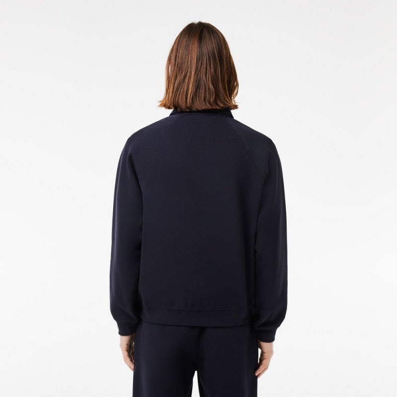 Men's Lacoste Loose Fit Piqué Sweatshirt Abysm blue | JYO209587