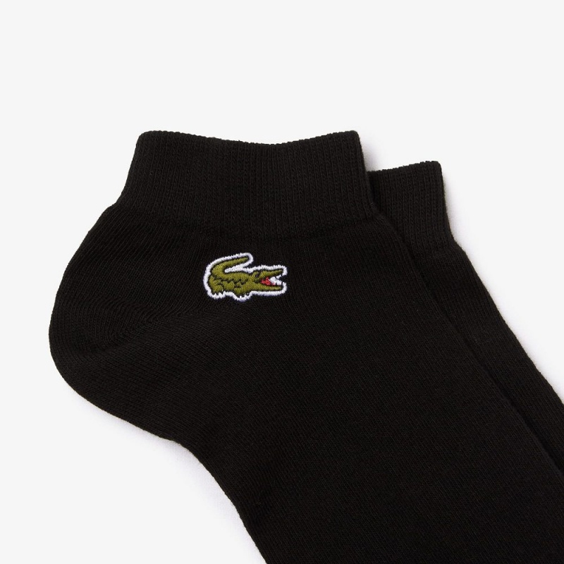 Men's Lacoste Low Sport 3-Pack Socks Black | LVQ012497