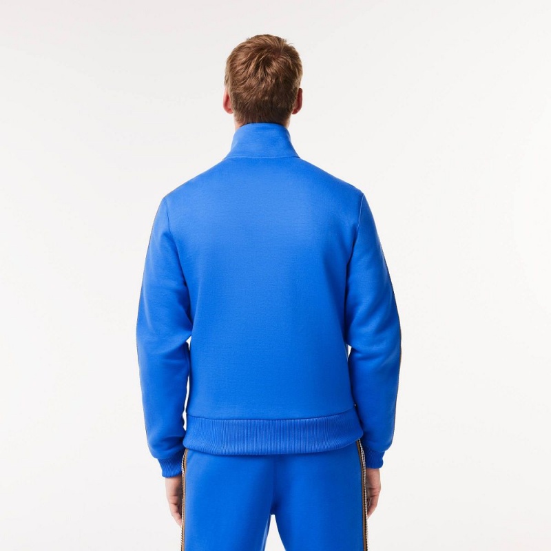 Men's Lacoste Made In France Zip-Up Colorblock Sweatshirt Blue | ALS391204