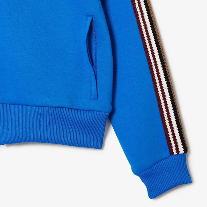 Men's Lacoste Made In France Zip-Up Colorblock Sweatshirt Blue | ALS391204