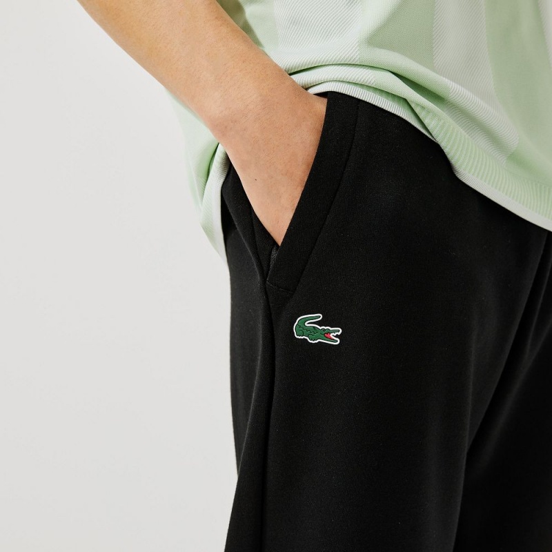 Men's Lacoste Mesh Panels Sweatpants Black | TPQ950641