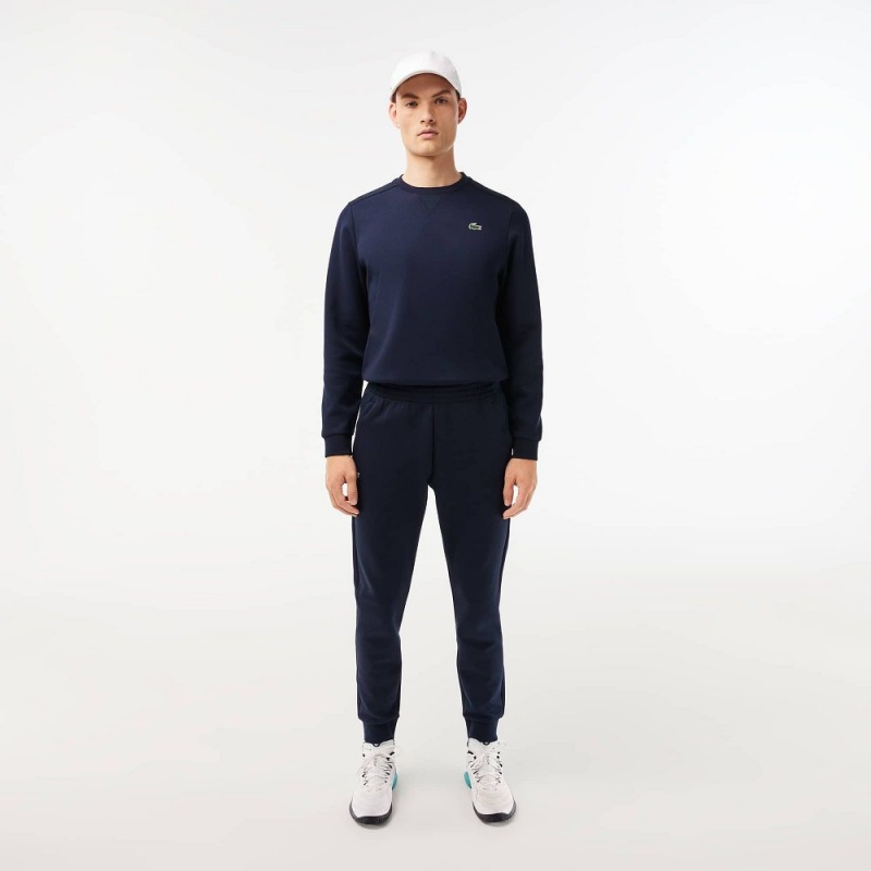 Men's Lacoste Mesh Panels Sweatpants Navy Blue | MXG690538