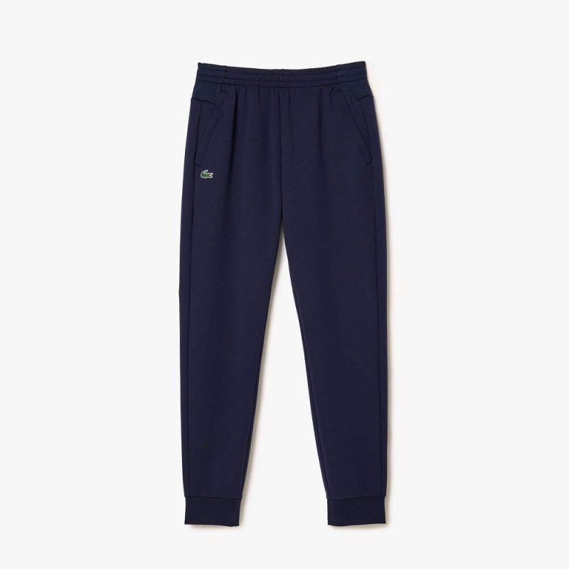 Men's Lacoste Mesh Panels Sweatpants Navy Blue | MXG690538