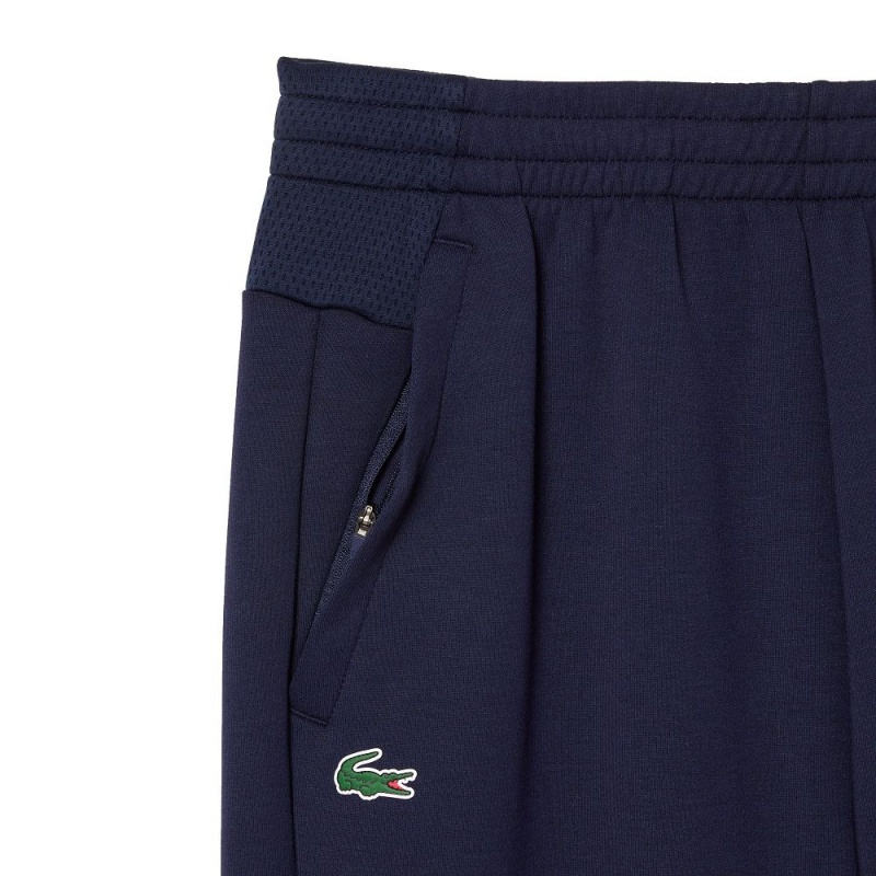 Men's Lacoste Mesh Panels Sweatpants Navy Blue | MXG690538