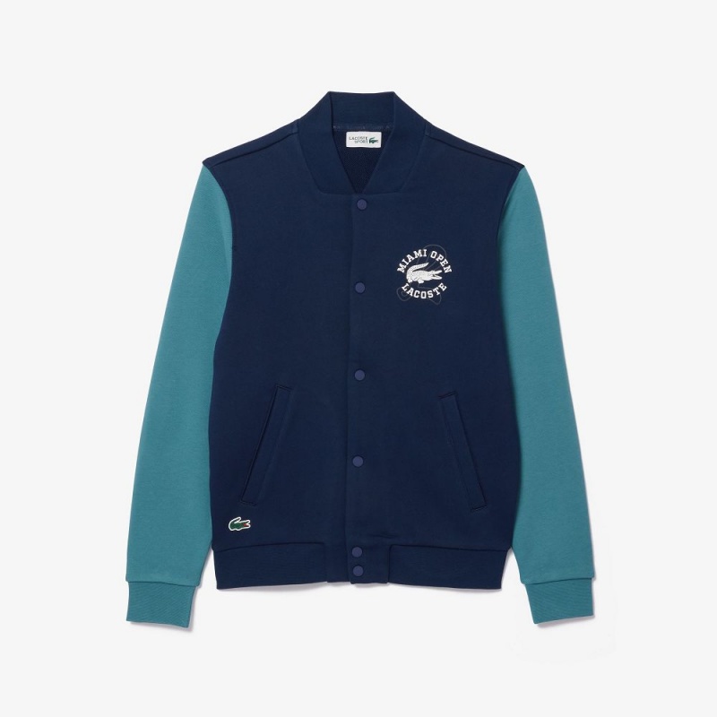 Men's Lacoste Miami Open Edition Bomber Jackets Navy Blue Blue | VOD641230