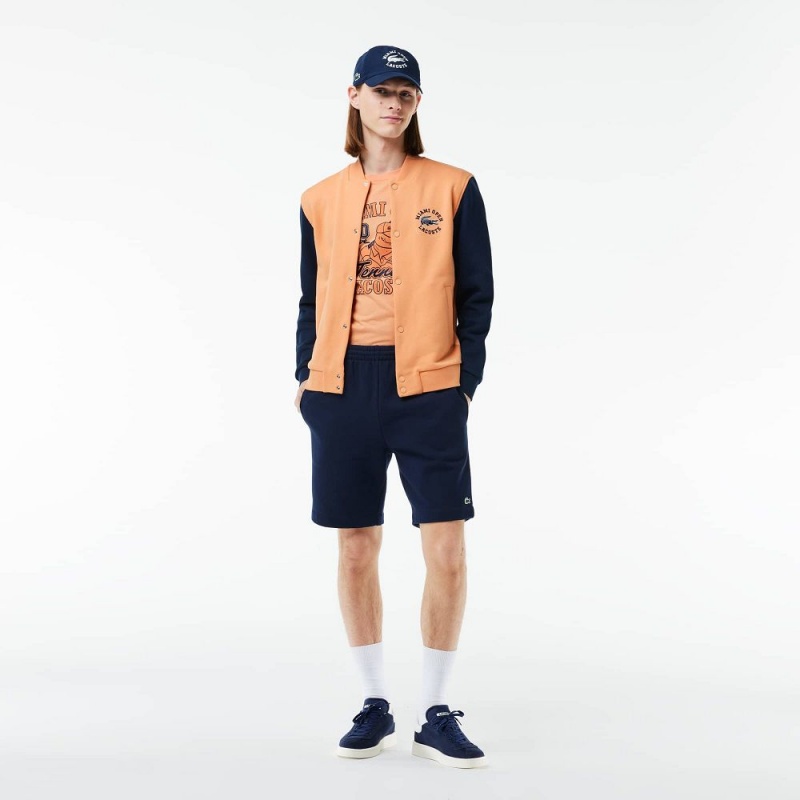 Men's Lacoste Miami Open Edition Bomber Jackets Light Orange Navy Blue | GKP897403