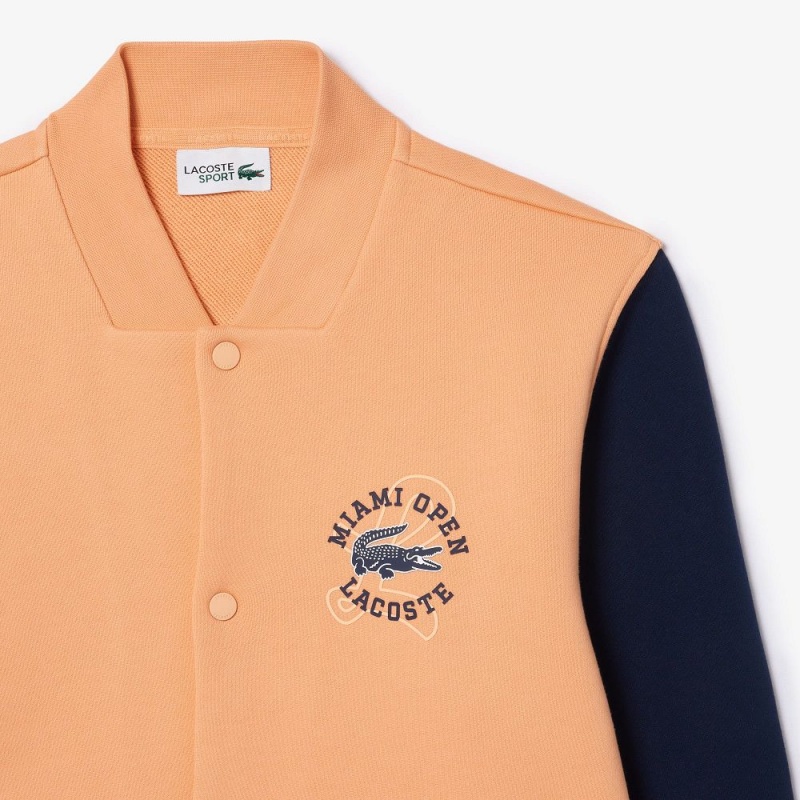 Men's Lacoste Miami Open Edition Bomber Jackets Light Orange Navy Blue | GKP897403