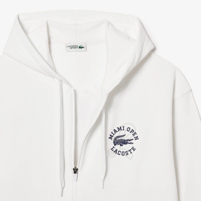 Men's Lacoste Miami Open Edition Hoodie White | UPG021549