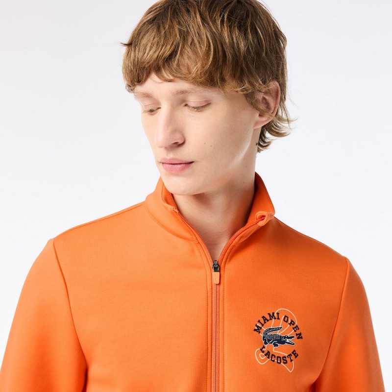 Men's Lacoste Miami Open Edition Tennis Sweatshirt Orange | LKF605123