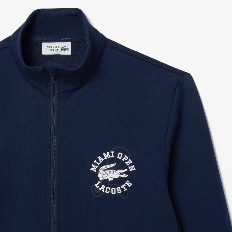 Men's Lacoste Miami Open Edition Tennis Sweatshirt Navy Blue | YIP548297