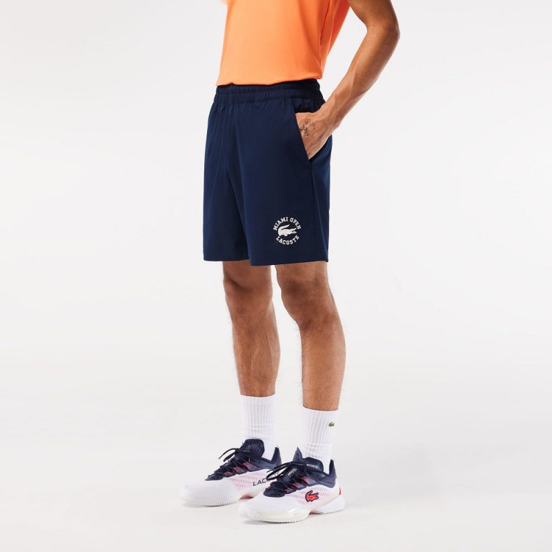 Men's Lacoste Miami Open Edition Tennis Shorts Navy Blue | NQY632845