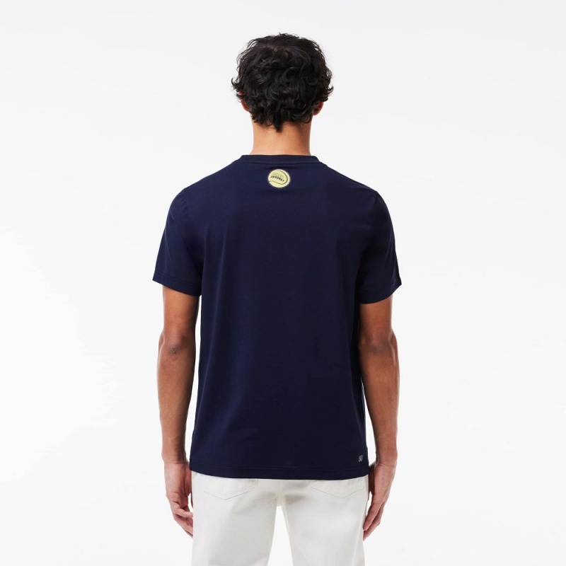 Men's Lacoste Miami Open Edition Ultra-Dry Tennis T-Shirt Navy Blue | VFK250769