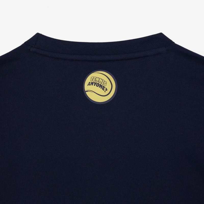 Men's Lacoste Miami Open Edition Ultra-Dry Tennis T-Shirt Navy Blue | VFK250769