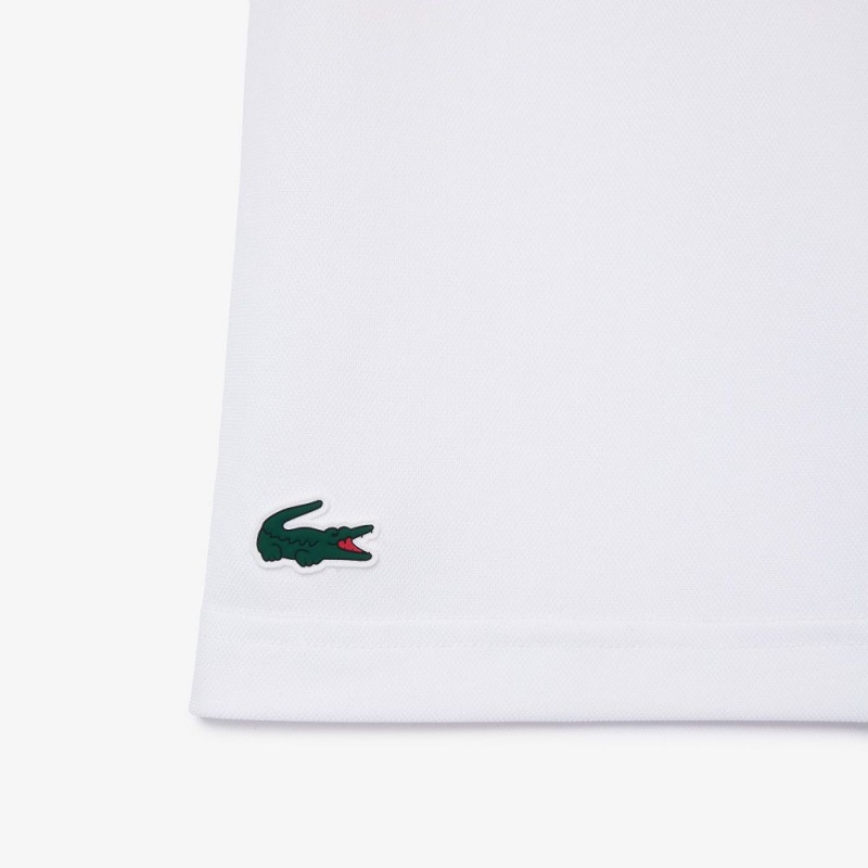 Men's Lacoste Miami Open Edition Ultra-Dry Piqué Polo Shirts White | OYC348196