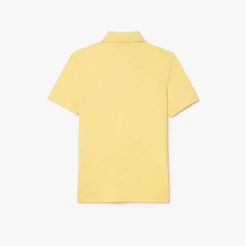 Men's Lacoste Miami Open Edition Ultra-Dry Piqué Polo Shirts Pastel yellow | RVL560913