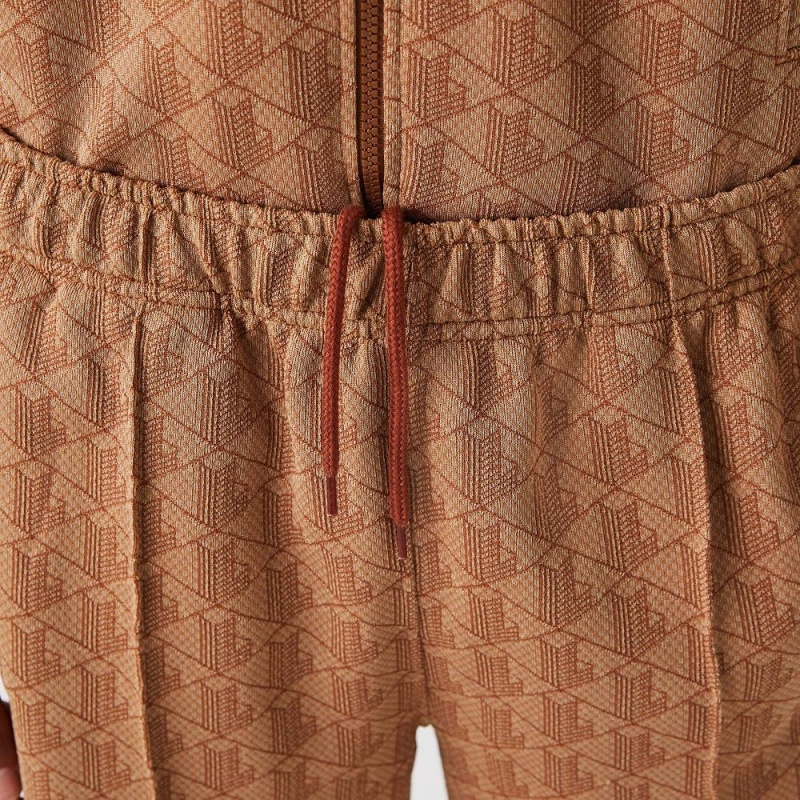 Men's Lacoste Monogram Print Pants Beige Brown | KDL521803