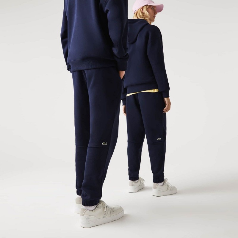 Men's Lacoste Organic Cotton Fleece Sweatpants Navy Blue | GWA540962