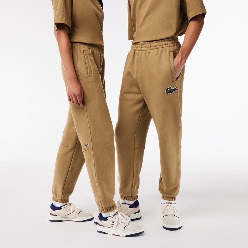 Men's Lacoste Organic Cotton Fleece Sweatpants Brown | XKO532096