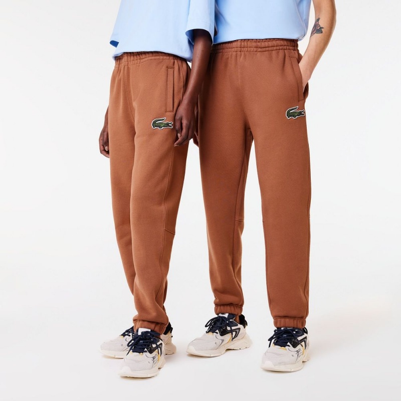 Men's Lacoste Organic Cotton Fleece Sweatpants Light Brown | MOW236048