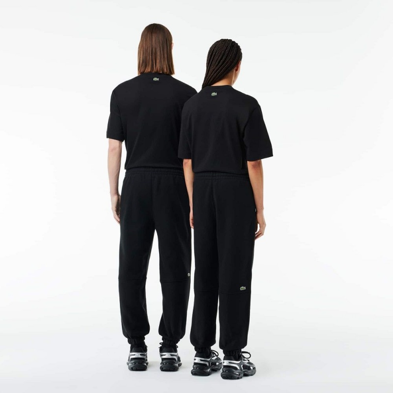 Men's Lacoste Organic Cotton Fleece Sweatpants Black | PVR845269