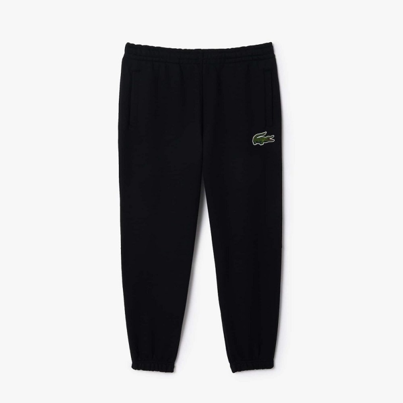 Men's Lacoste Organic Cotton Fleece Sweatpants Black | PVR845269