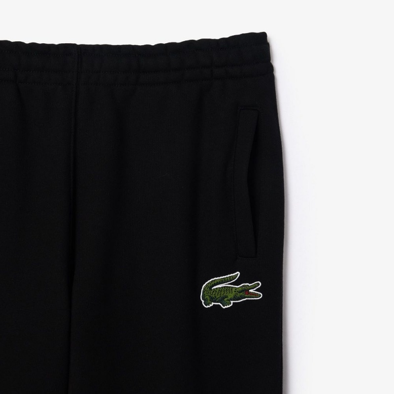 Men's Lacoste Organic Cotton Fleece Sweatpants Black | PVR845269