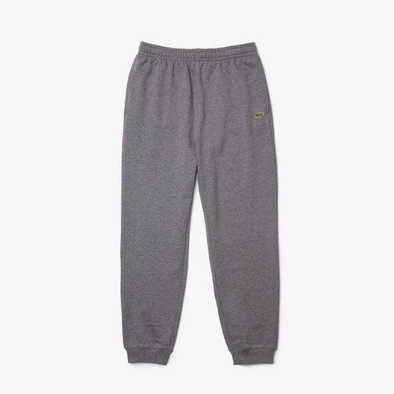 Men's Lacoste Organic Cotton Fleece Sweatpants Grey Chine | PAZ274809