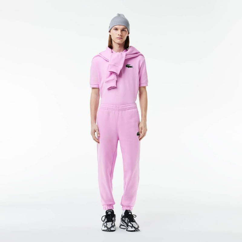 Men's Lacoste Organic Cotton Fleece Sweatpants Pink | DKU715948