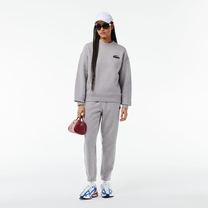 Men's Lacoste Organic Cotton Fleece Sweatpants Grey Chine | NRK907812