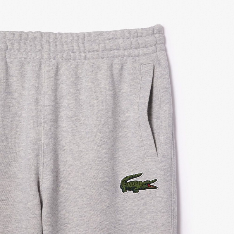 Men's Lacoste Organic Cotton Fleece Sweatpants Grey Chine | NRK907812