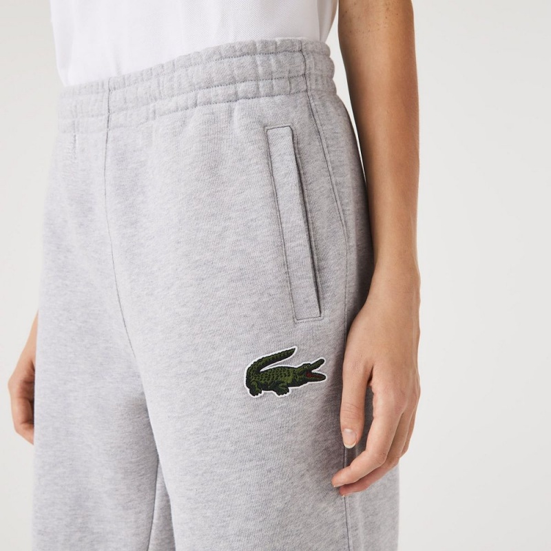 Men's Lacoste Organic Cotton Fleece Sweatpants Grey Chine | NRK907812