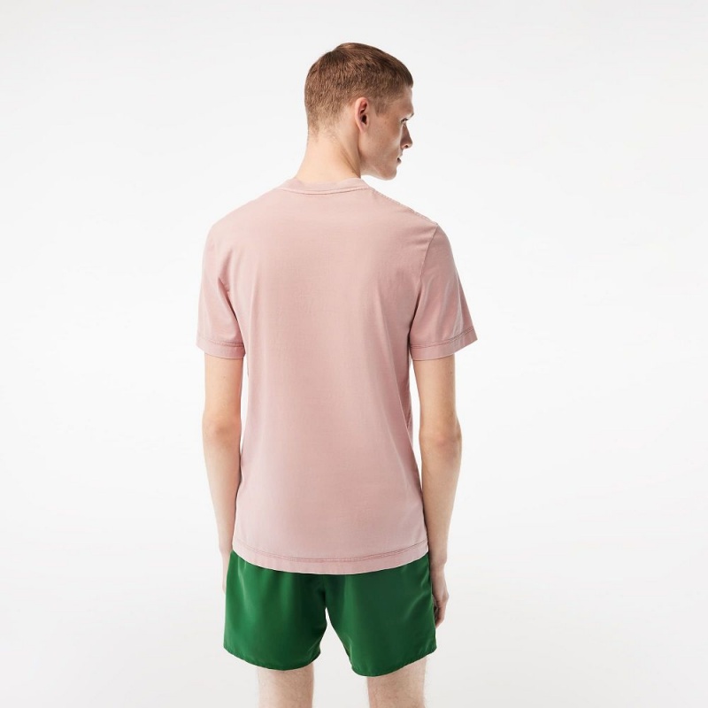 Men's Lacoste Organic Cotton Natural Dye T-Shirt Pink | ZSA590326