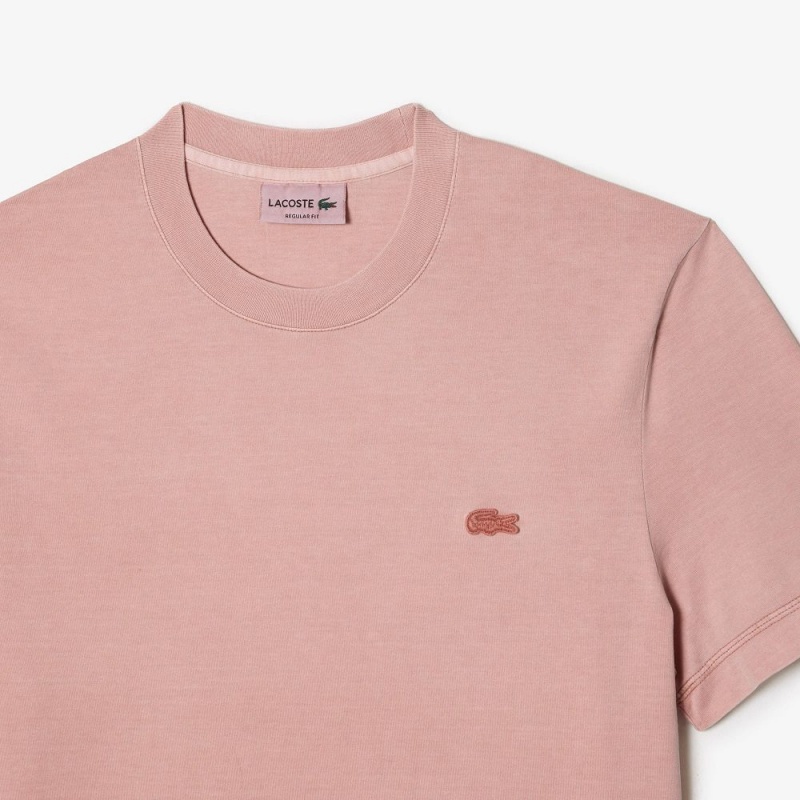 Men's Lacoste Organic Cotton Natural Dye T-Shirt Pink | ZSA590326