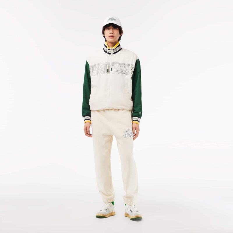 Men's Lacoste Organic Cotton Sweatpants Cream | STM782351