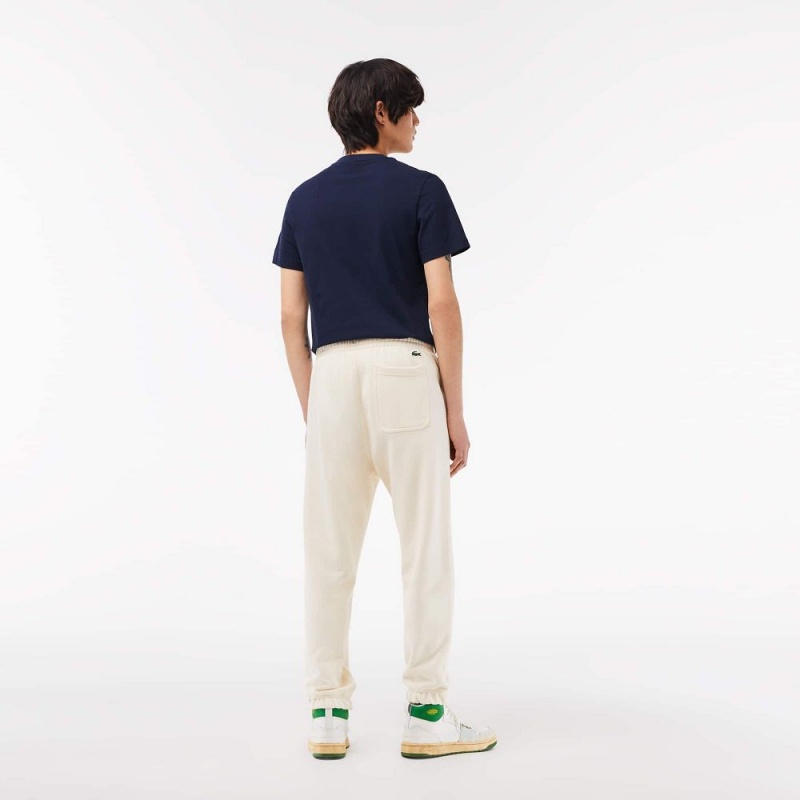 Men's Lacoste Organic Cotton Sweatpants Cream | STM782351