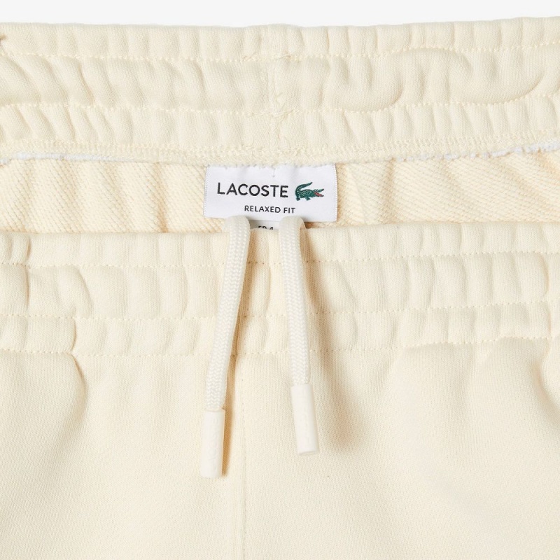 Men's Lacoste Organic Cotton Sweatpants Cream | STM782351