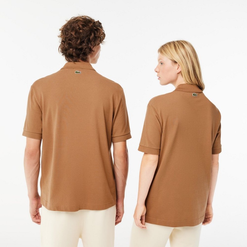 Men's Lacoste Original L.12.12 Loose Fit 80's Croc Polo Shirts Brown | HNE864713