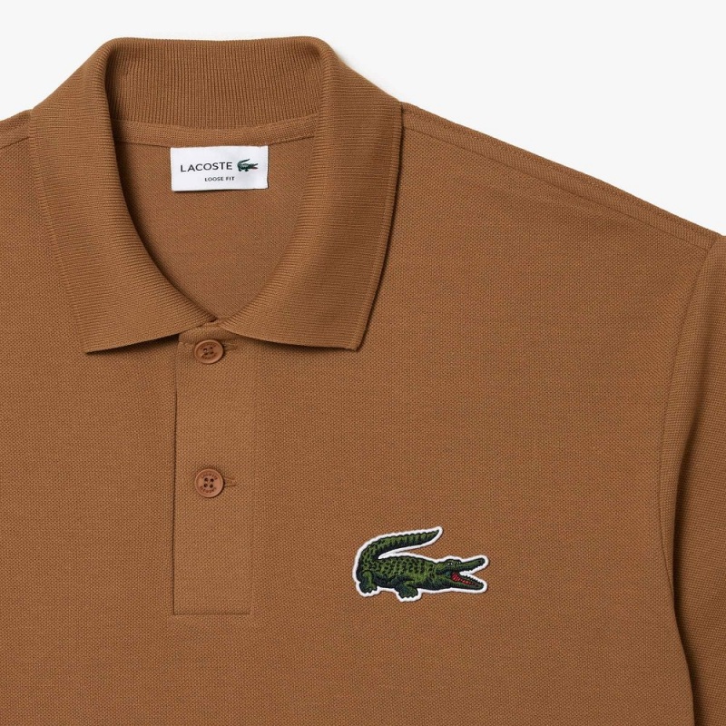 Men's Lacoste Original L.12.12 Loose Fit 80's Croc Polo Shirts Brown | HNE864713