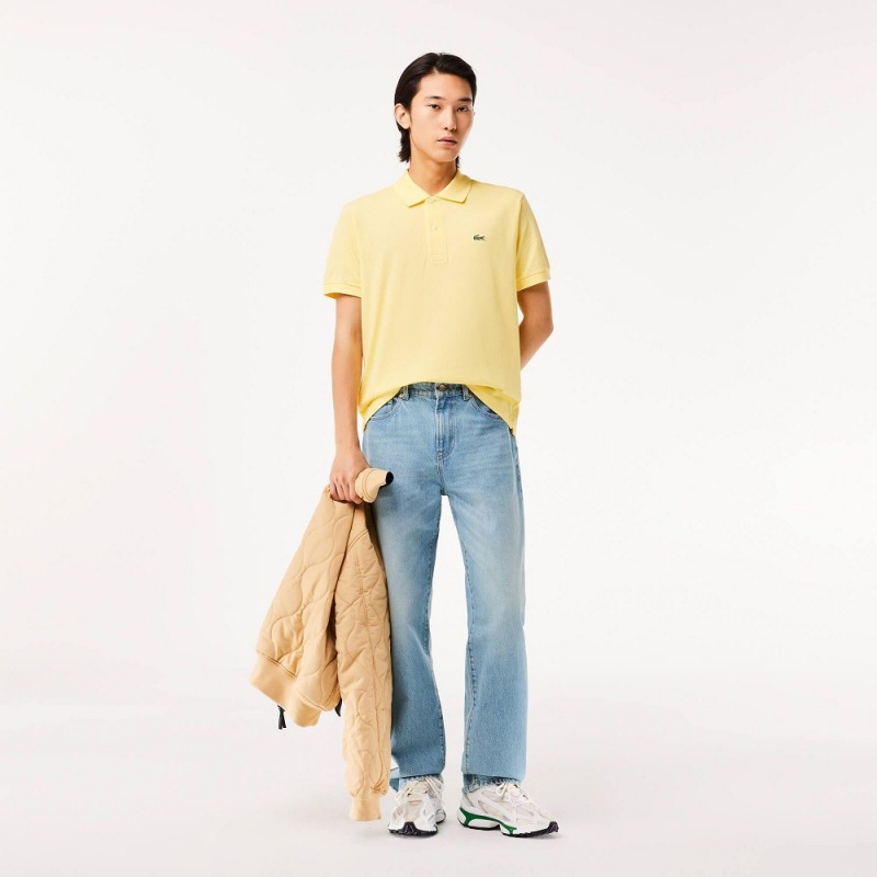 Men's Lacoste Original L.12.12 Petit Piqué Cotton Polo Shirts Pastel yellow | FYM194073