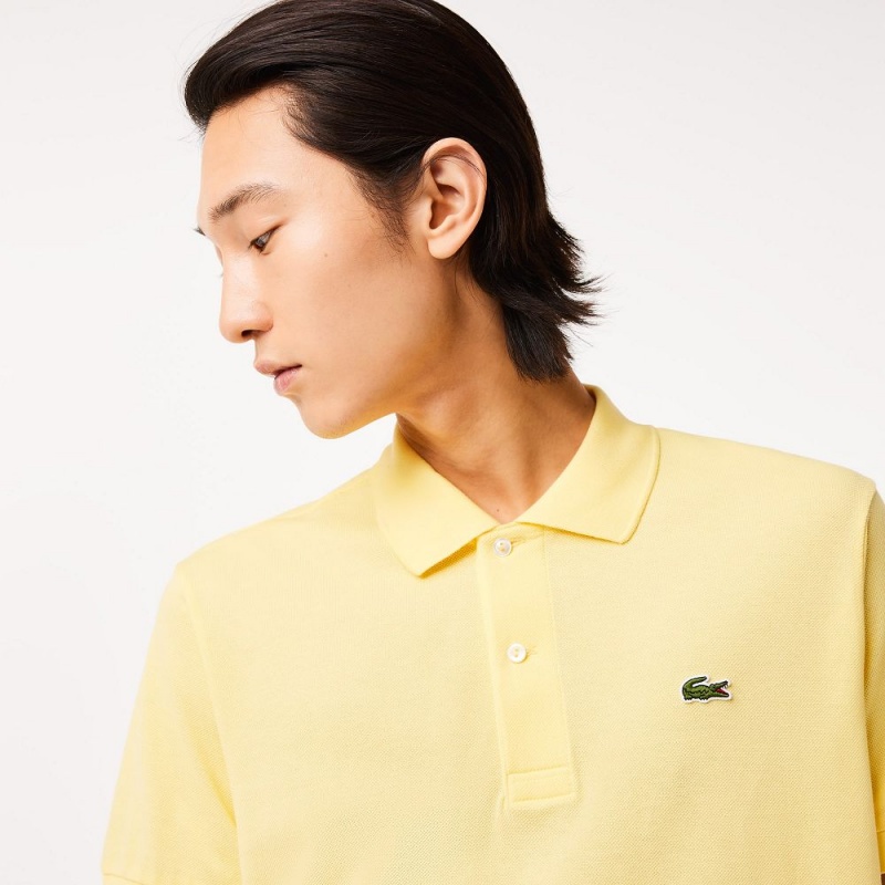 Men's Lacoste Original L.12.12 Petit Piqué Cotton Polo Shirts Pastel yellow | FYM194073