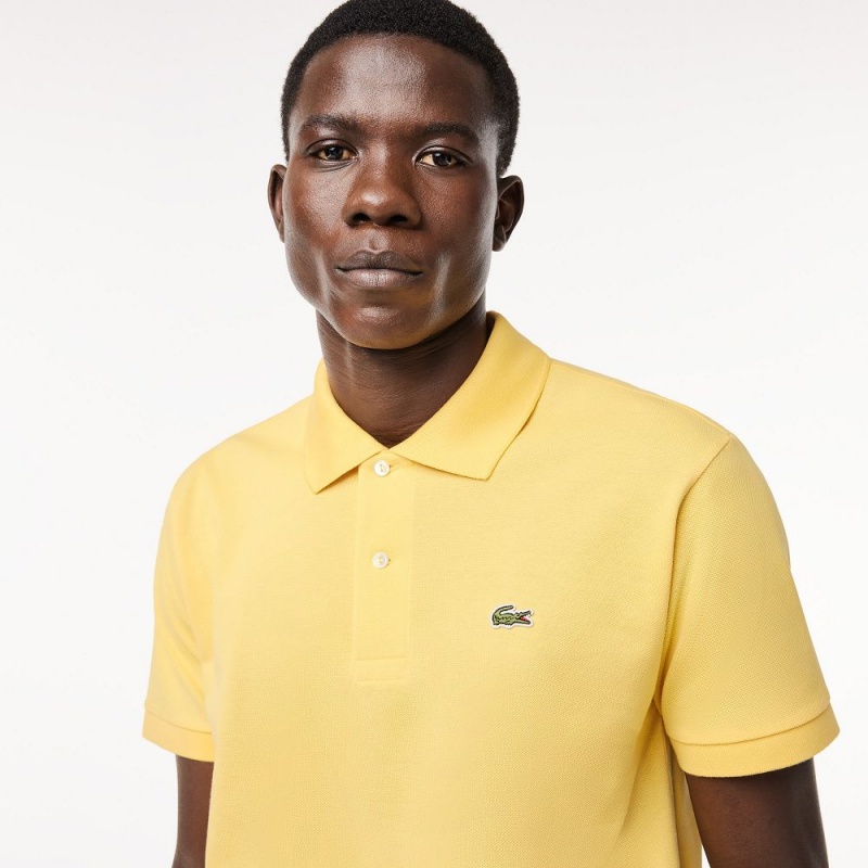 Men's Lacoste Original L.12.12 Petit Piqué Cotton Polo Shirts Cornsilk yellow | ELR243107