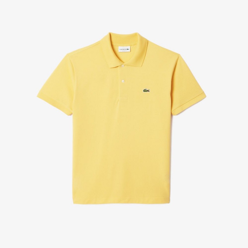 Men's Lacoste Original L.12.12 Petit Piqué Cotton Polo Shirts Cornsilk yellow | ELR243107