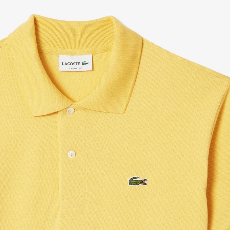 Men's Lacoste Original L.12.12 Petit Piqué Cotton Polo Shirts Cornsilk yellow | ELR243107