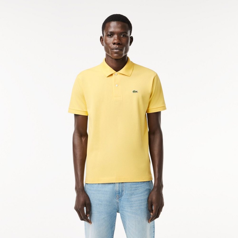 Men\'s Lacoste Original L.12.12 Petit Piqué Cotton Polo Shirts Cornsilk yellow | ELR243107