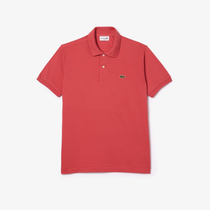 Men's Lacoste Original L.12.12 Petit Piqué Cotton Polo Shirts Pink | UEC963281