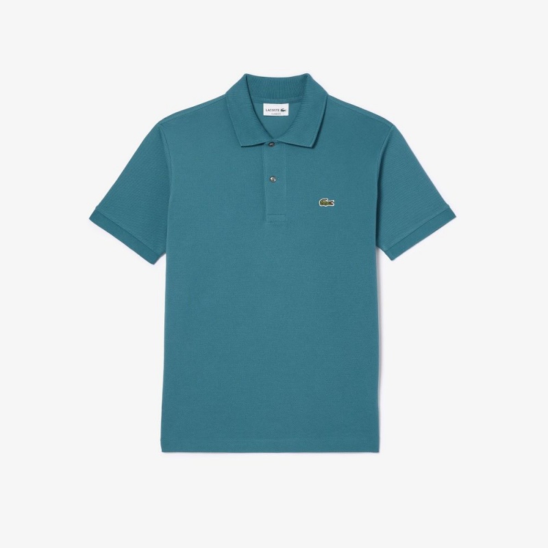 Men's Lacoste Original L.12.12 Petit Piqué Cotton Polo Shirts Hydro blue | IDP032576