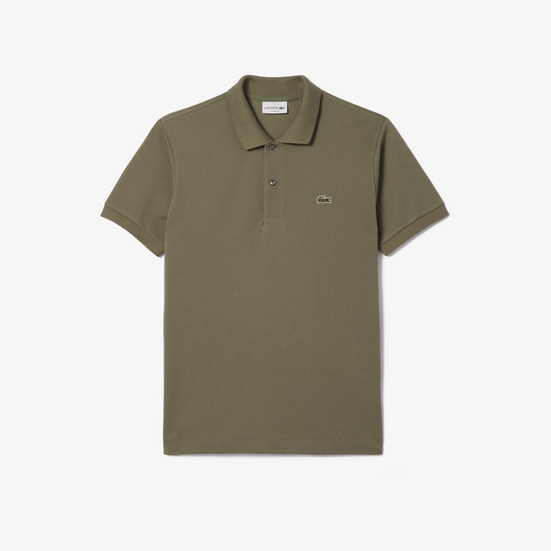 Men's Lacoste Original L.12.12 Petit Piqué Cotton Polo Shirts Khaki Green | GSC731825