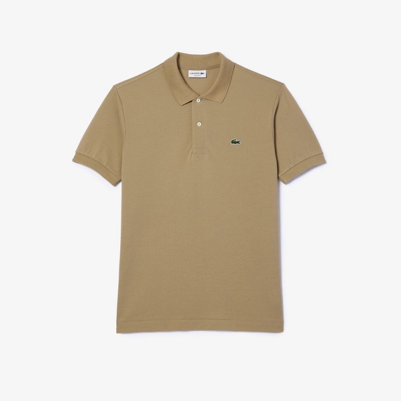 Men's Lacoste Original L.12.12 Petit Piqué Cotton Polo Shirts Beige | AJP402763