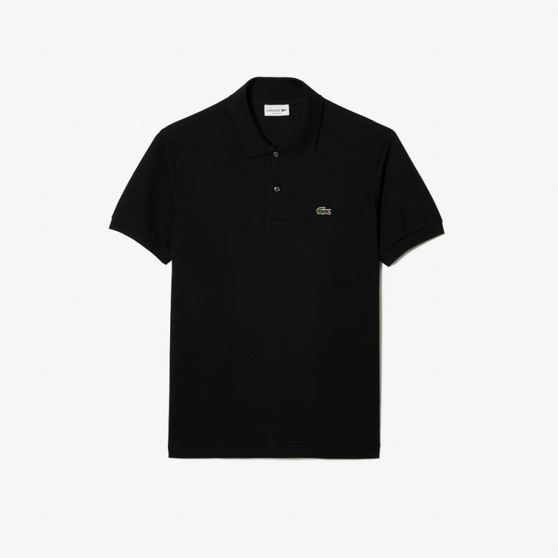 Men's Lacoste Original L.12.12 Petit Piqué Cotton Polo Shirts Black | UNA417650